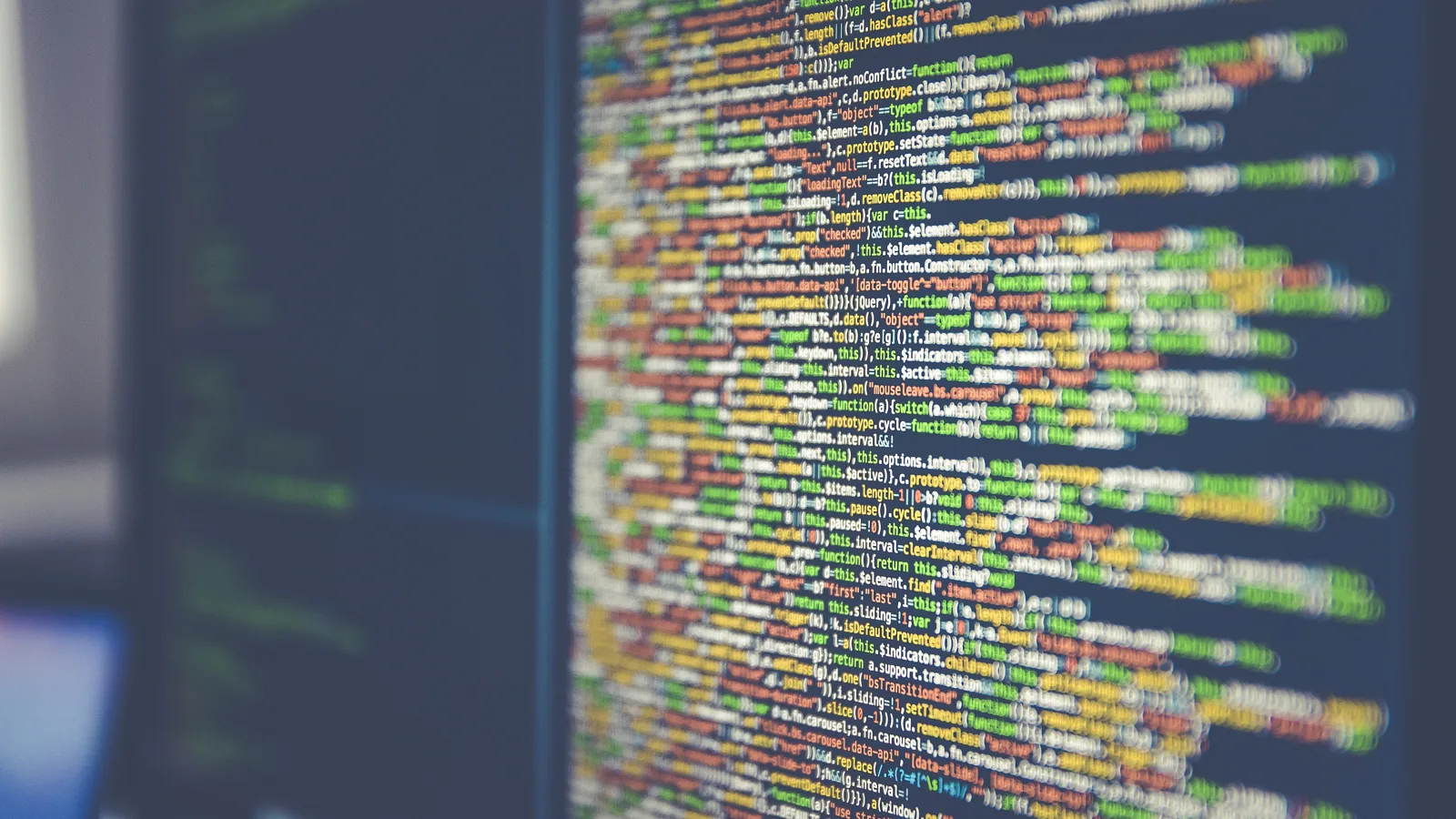 Lines of source code on a computer monitor