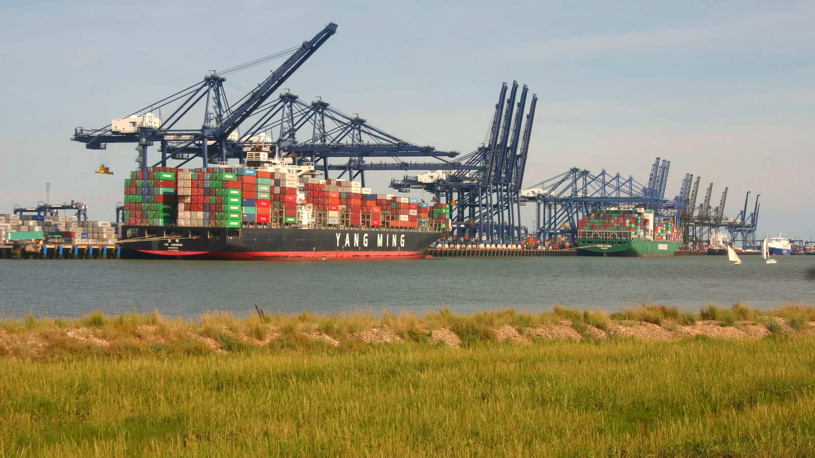 Container ships at Trinity Terminal, Port of Felixstowe