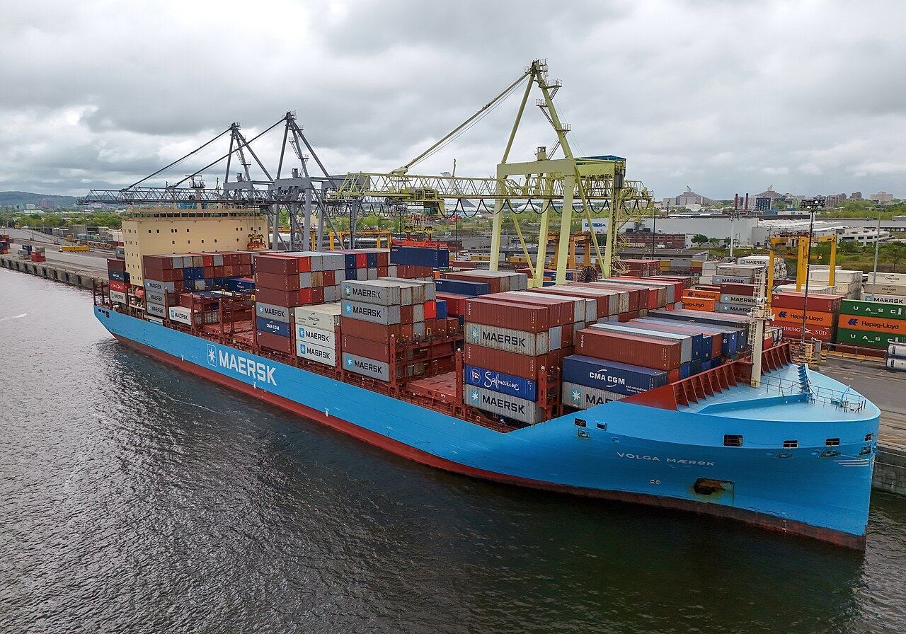 Volga Maersk container ship in Montreal